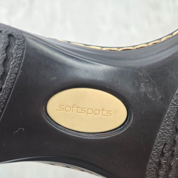 Softspots Huarache Flat 9.5 Wide Fit Brown Woven Strappy Comfort Boho Sandals - Picture 11 of 12